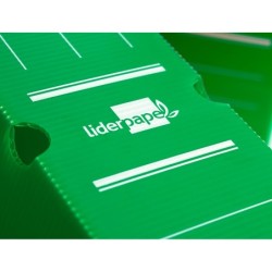 Caja archivo definitivo plastico liderpapel lomo 100 mm verde 360x100x260 mm
