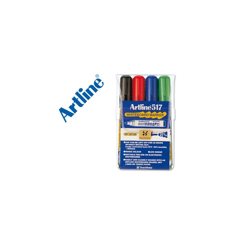 Rotulador artline pizarra ek-517/4 punta redonda 2 mm bolsa de 4 rotuladores