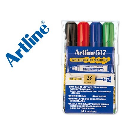 Rotulador artline pizarra ek-517/4 punta redonda 2 mm bolsa de 4 rotuladores