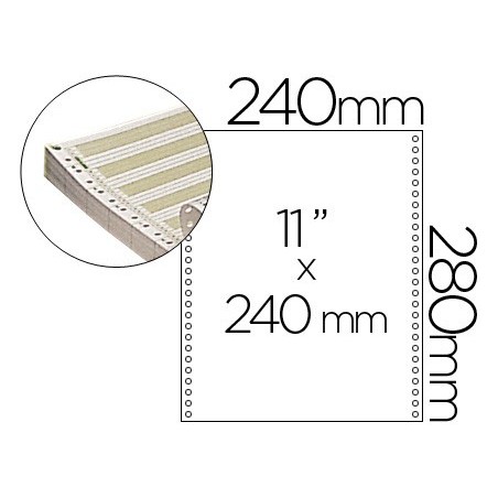 Papel continuo 240x11 pautado caja de 2500 hojas