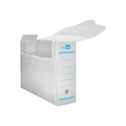 Caja archivo definitivo plastico liderpapel lomo 100 mm blanco 360x100x260 mm