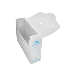 Caja archivo definitivo plastico liderpapel lomo 100 mm blanco 360x100x260 mm