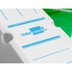 Caja archivo definitivo plastico liderpapel lomo 100 mm blanco 360x100x260 mm