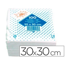Servilleta algodon 30x30 cm 1 capa paquete de 100 unidades
