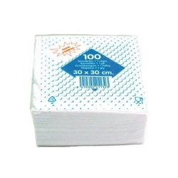 Servilleta algodon 30x30 cm 1 capa paquete de 100 unidades