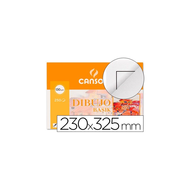Papel dibujo basik 23x32.5 cm 130 gr con recuadro