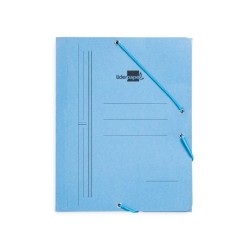 Carpeta liderpapel gomas cuarto 3 solapas carton pintado azul
