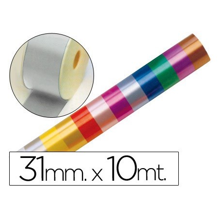 Cinta fantasia 10 mt x 31 mm plata