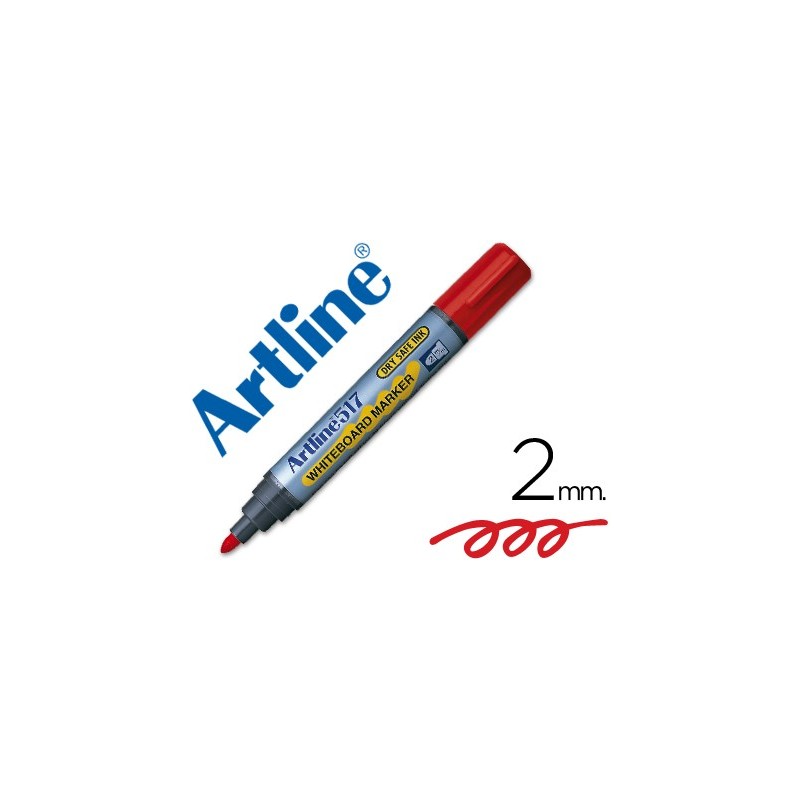 Rotulador artline pizarra ek-517 rojo punta redonda 2 mm tinta de bajo olor