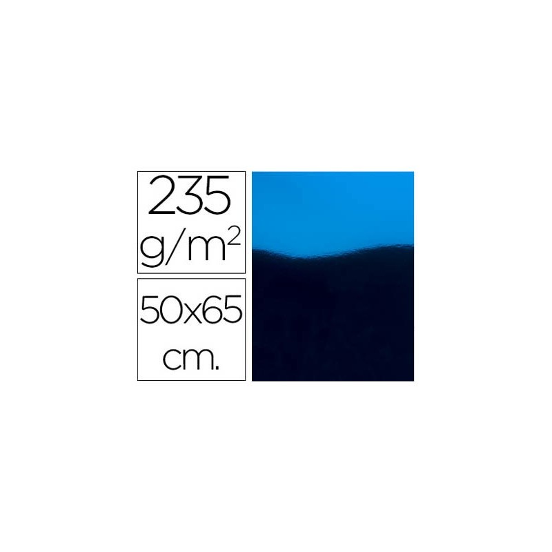 Cartulina liderpapel 50x65 cm 235g/m2 metalizada azul