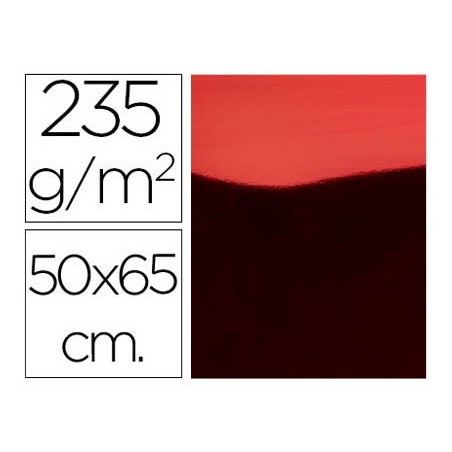 Cartulina liderpapel 50x65 cm 235g/m2 metalizada rojo
