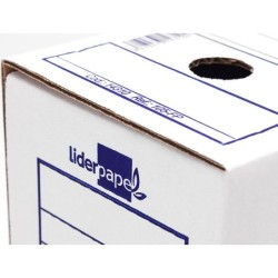 Caja archivo definitivo liderpapel 106 listados de ordenador carton reciclado 325g/m2 blanco 430x116x316 mm