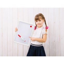 Pizarra blanca magnetica 25x35 cm con rotulador y borrador