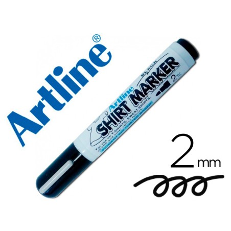 Rotulador artline camiseta ekt-2 negro punta redonda 2 mm para uso en camisetas