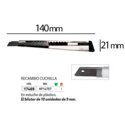 Cuter q-connect metalico estrecho con funda cuchilla 9 mm xd-46 con clip bolsa 1 unidad