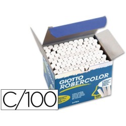 Tiza blanca antipolvo robercolor caja de 100 unidades