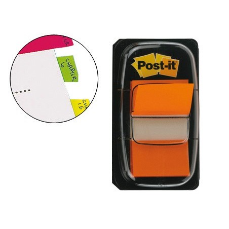 Banderitas separadoras 680-4 naranja dispensador de 50 unidades