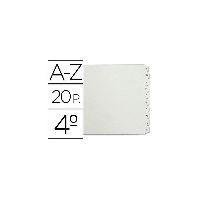 Separador alfabetico multifin 3003 plastico cuarto apaisado