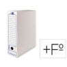 Caja archivo definitivo liderpapel folio prolongado carton reciclado 325g/m2 lomo 116 mm blanco 388x116x275 mm