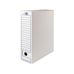 Caja archivo definitivo liderpapel 104 folio carton reciclado 325g/m2 lomo 100 mm blanco 365x100x251 mm