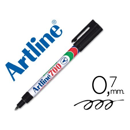 Rotulador artline marcador permanente ek-700 negro punta redonda 0.7 mm papel metal y cristal