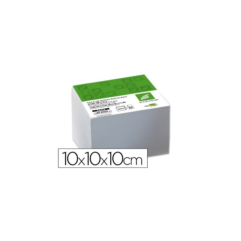 Taco papel liderpapel encolado 100x100x100 mm blanco 80 gr