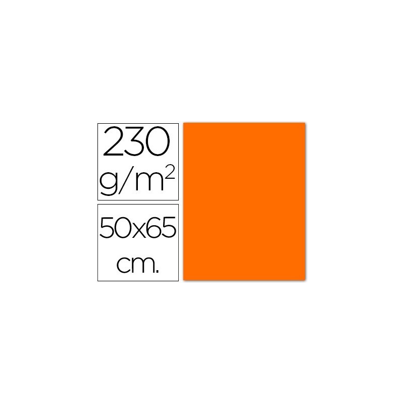 Cartulina fluorescente naranja 50x65 cm 230 gr