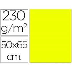 Cartulina fluorescente amarilla 50x65 cm 230 gr
