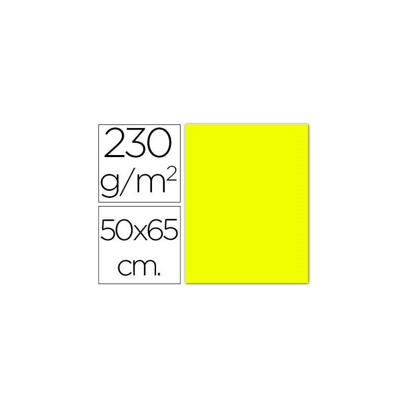 Cartulina fluorescente amarilla 50x65 cm 230 gr