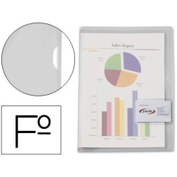 Carpeta dossier uñero plastico pardo folio transparente