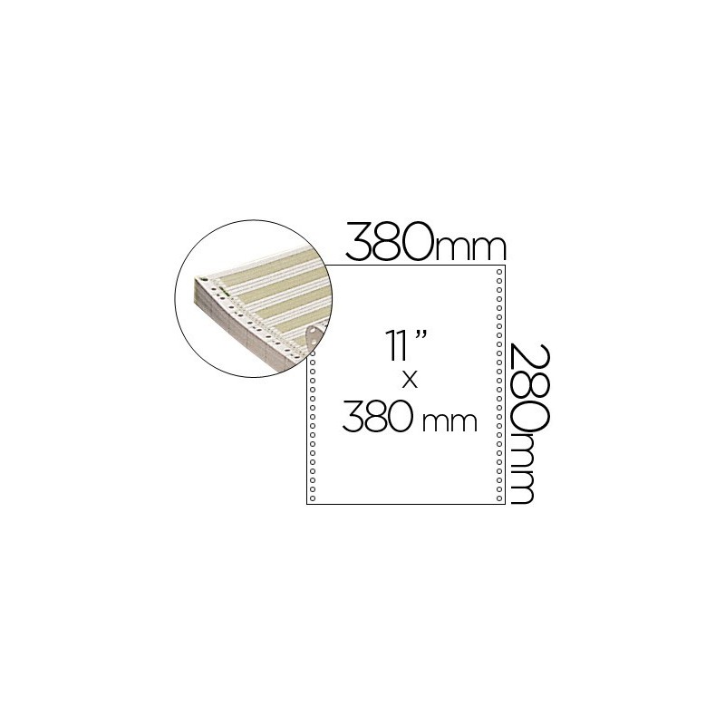 Papel continuo 380x11 pautado caja de 2500 hojas