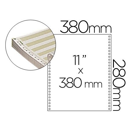 Papel continuo 380x11 pautado caja de 2500 hojas
