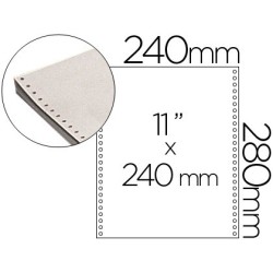 Papel continuo 240x11 blanco 2 hojas caja de 1500 juegos