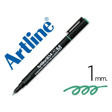 Rotulador artline retroproyeccion punta fibra permanente ek-854 verde -punta redonda 1 mm