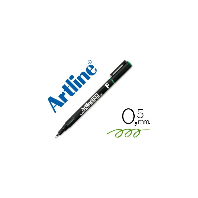 Rotulador artline retroproyeccion punta fibra permanente ek-853 verde -punta redonda 0.5 mm Rotulador artline retroproyeccion punta fibra permanente ek-853 verde -punta redonda 0.5 mm