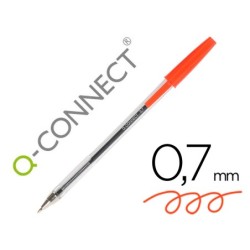 Boligrafo transparente q-connect rojo medio kf26041