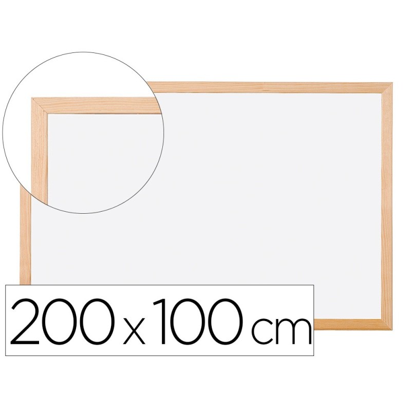 Pizarra blanca q-connect laminada marco de madera 200x100 cm Pizarra blanca q-connect laminada marco de madera 200x100 cm