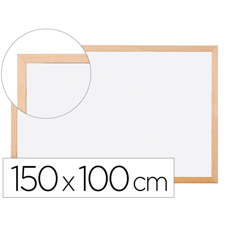 Pizarra blanca q-connect laminada marco de madera 150x100 cm Pizarra blanca q-connect laminada marco de madera 150x100 cm
