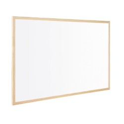 Pizarra blanca q-connect laminada marco de madera 150x100 cm