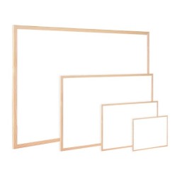 Pizarra blanca q-connect laminada marco de madera 150x100 cm