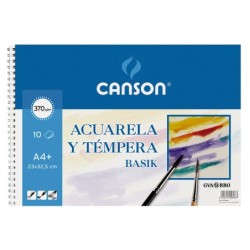 Bloc dibujo acuarela din a4 espiral 23x32.5 cm 10 hojas de 370 gr/m2