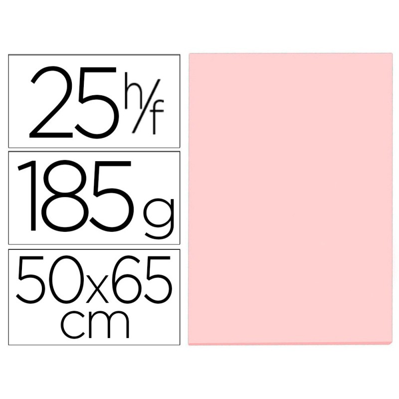 Cartulina guarro rosa 50x65 cm 185 gr