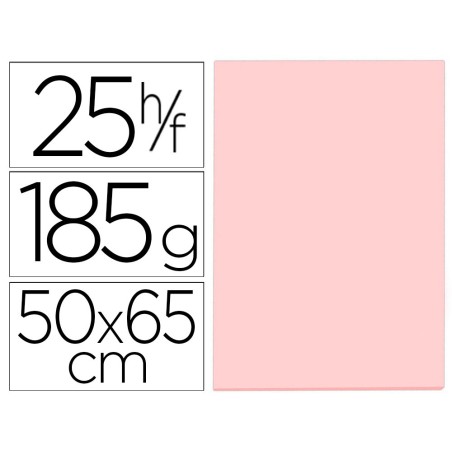 Cartulina guarro rosa 50x65 cm 185 gr