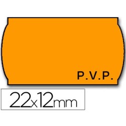Etiquetas meto onduladas 22x12 mm pvp naranja fluor adh.2 rollo 1500 etiquetas