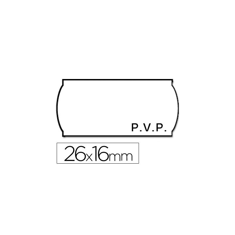 Etiquetas meto onduladas 26x16 mm pvp blanca adh 2 rollo 1200 etiquetas troqueladas