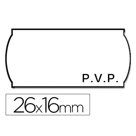 Etiquetas meto onduladas 26x16 mm pvp blanca adh 2 rollo 1200 etiquetas troqueladas