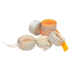 Etiquetas meto onduladas 26x16 mm pvp blanca adh 2 rollo 1200 etiquetas troqueladas
