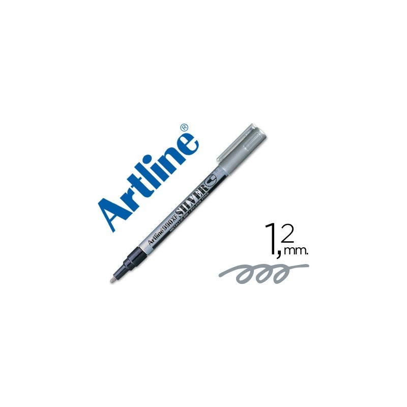 Rotulador artline marcador permanente tinta metalica ek-990 plata punta redonda 1.2 mm Rotulador artline marcador permanente tinta metalica ek-990 plata punta redonda 1.2 mm