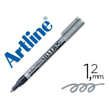 Rotulador artline marcador permanente tinta metalica ek-990 plata punta redonda 1.2 mm