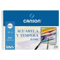 Bloc dibujo acuarela din a3 espiral 32.5x46 cm 10 hojas de 370 gr/m2